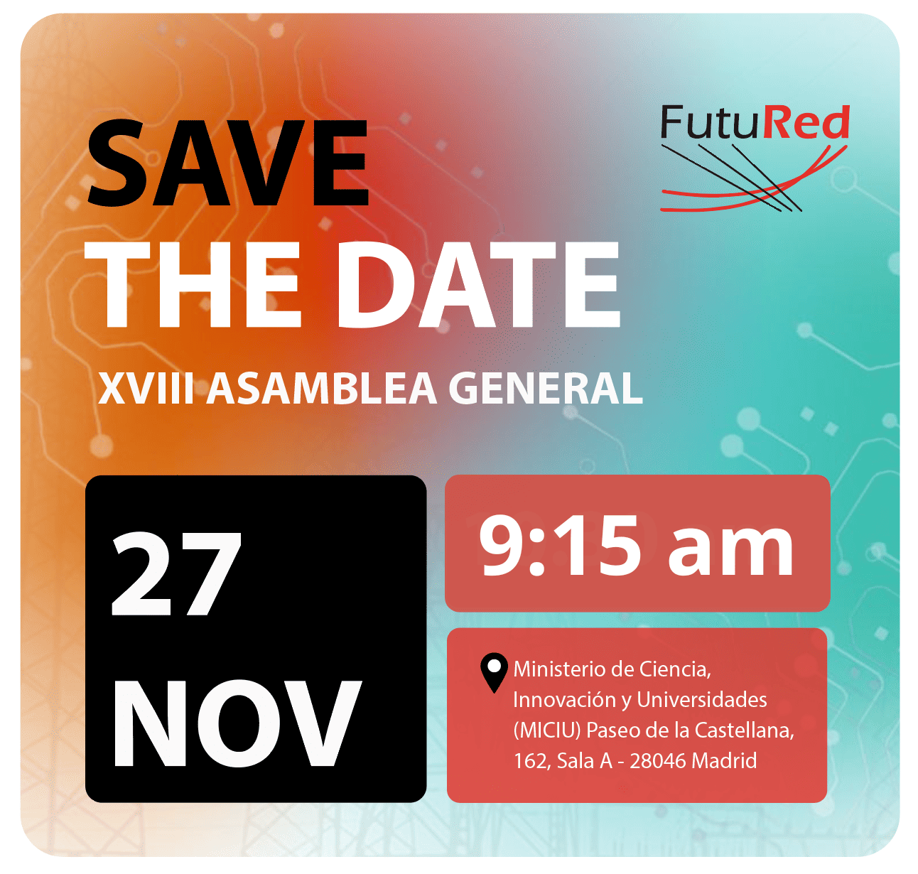 Save the Date XVIII Asamblea General de Futured